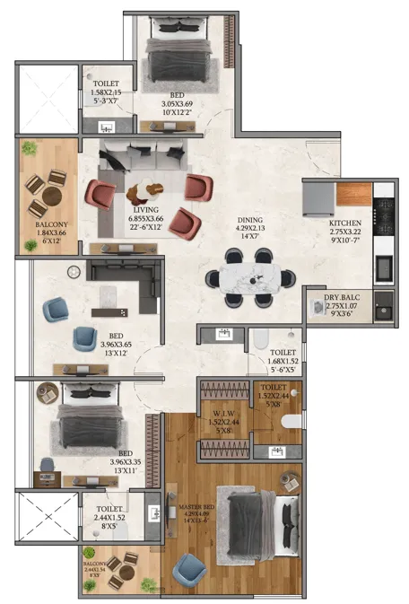 Eon Homes Hinjewadi 3 BHK Price
